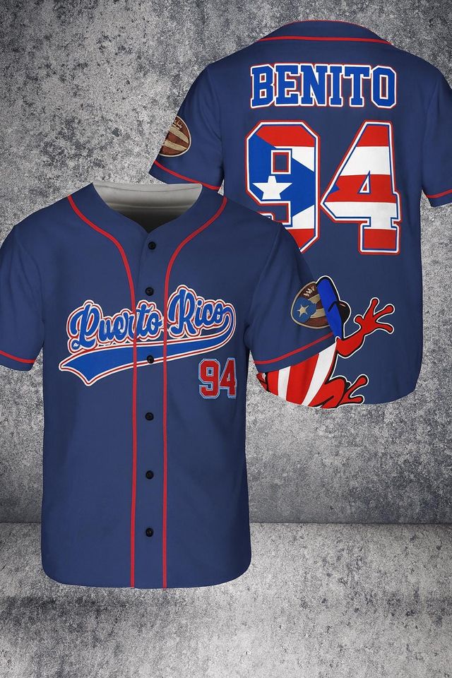 Custom Puerto Rico Baseball Jersey, Personalized Pride 94 Shirt