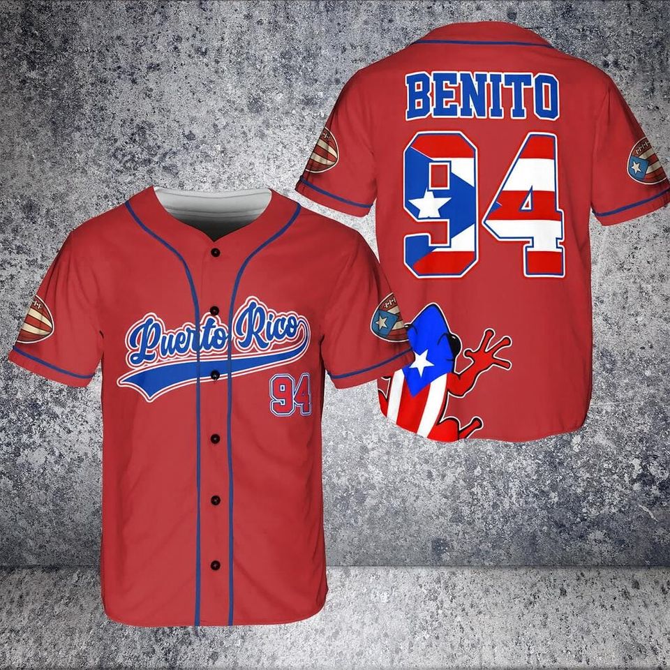 Custom Puerto Rico Baseball Jersey, Personalized Pride 94 Shirt