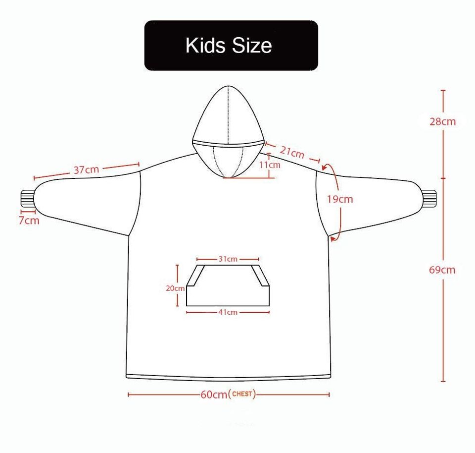 Custom Oversized PKM wearable Blanket Hoodie