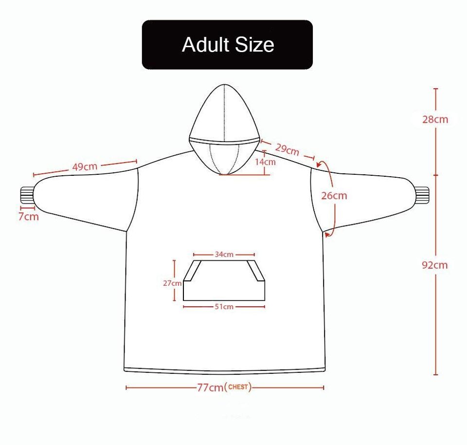 Custom Oversized PKM wearable Blanket Hoodie