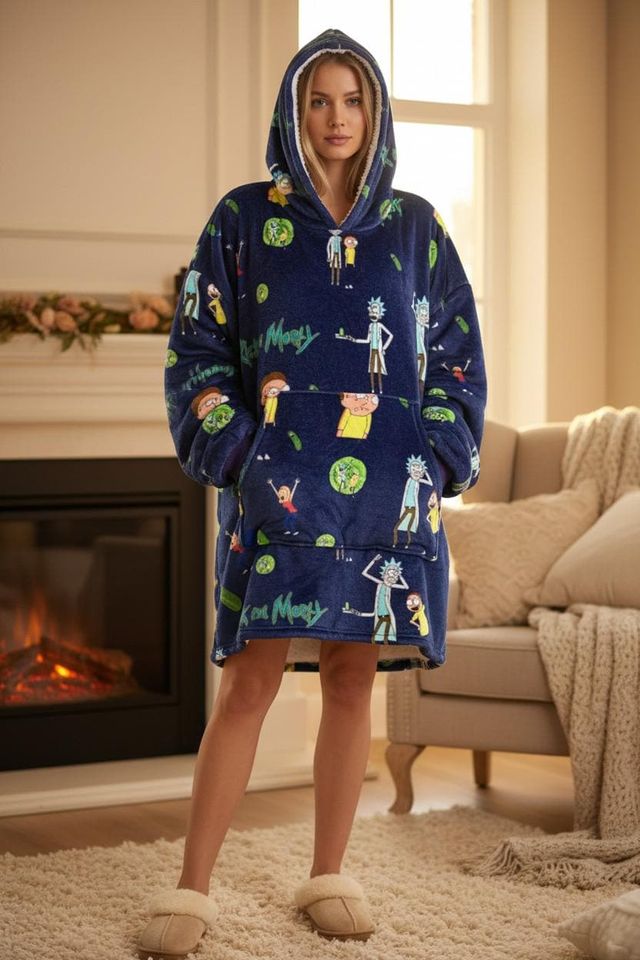 Rick and Rickandmorty Blanket Hoodie
