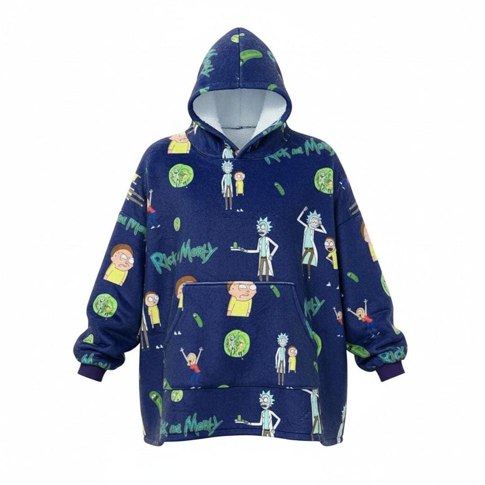 Rick and Rickandmorty Blanket Hoodie