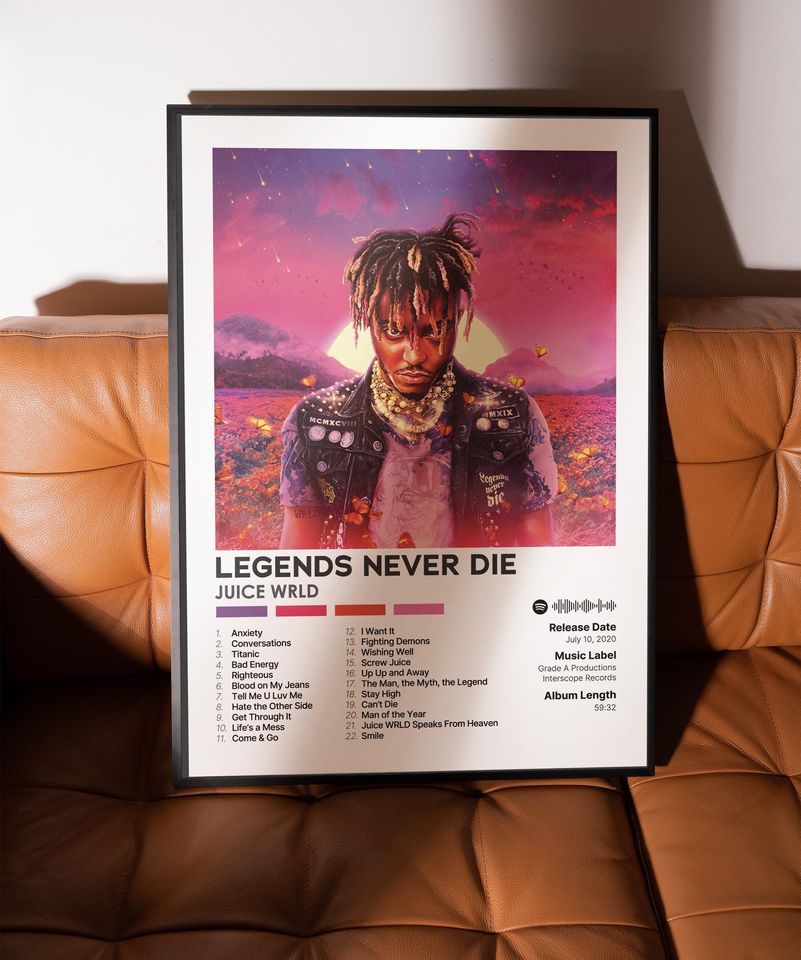 Legends Never Die - Juice Wrld - Premium Semi-Gloss Poster - Unframed