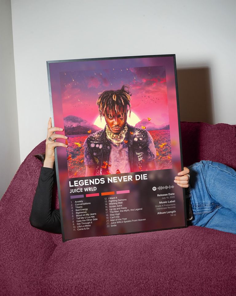 Legends Never Die - Juice Wrld - Premium Semi-Gloss Poster - Unframed