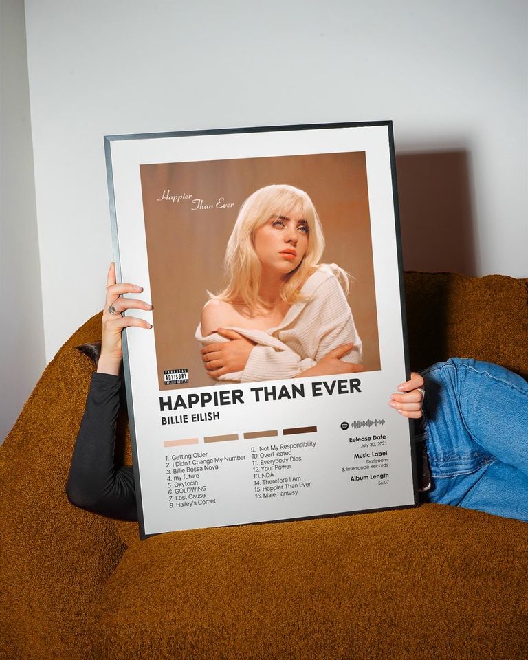 Happier Than Ever - Billie Eilish - Premium Semi-Gloss Poster - Unframed