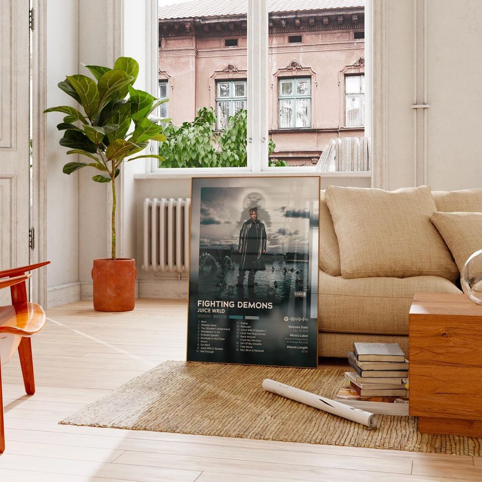 Fighting Demons - Juice Wrld - Premium Semi-Gloss Poster - Unframed