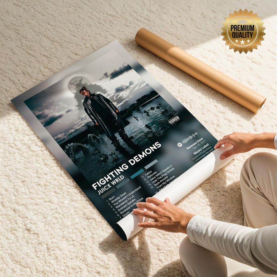 Fighting Demons - Juice Wrld - Premium Semi-Gloss Poster - Unframed