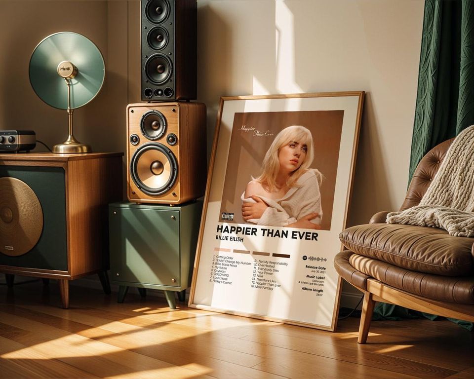 Happier Than Ever - Billie Eilish - Premium Semi-Gloss Poster - Unframed