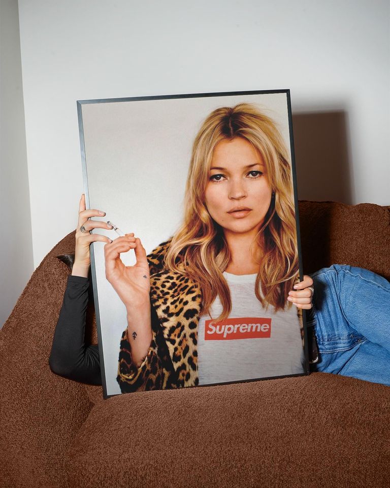 Kate Moss - Supreme - Premium Semi-Gloss Paper Poster - Unframed