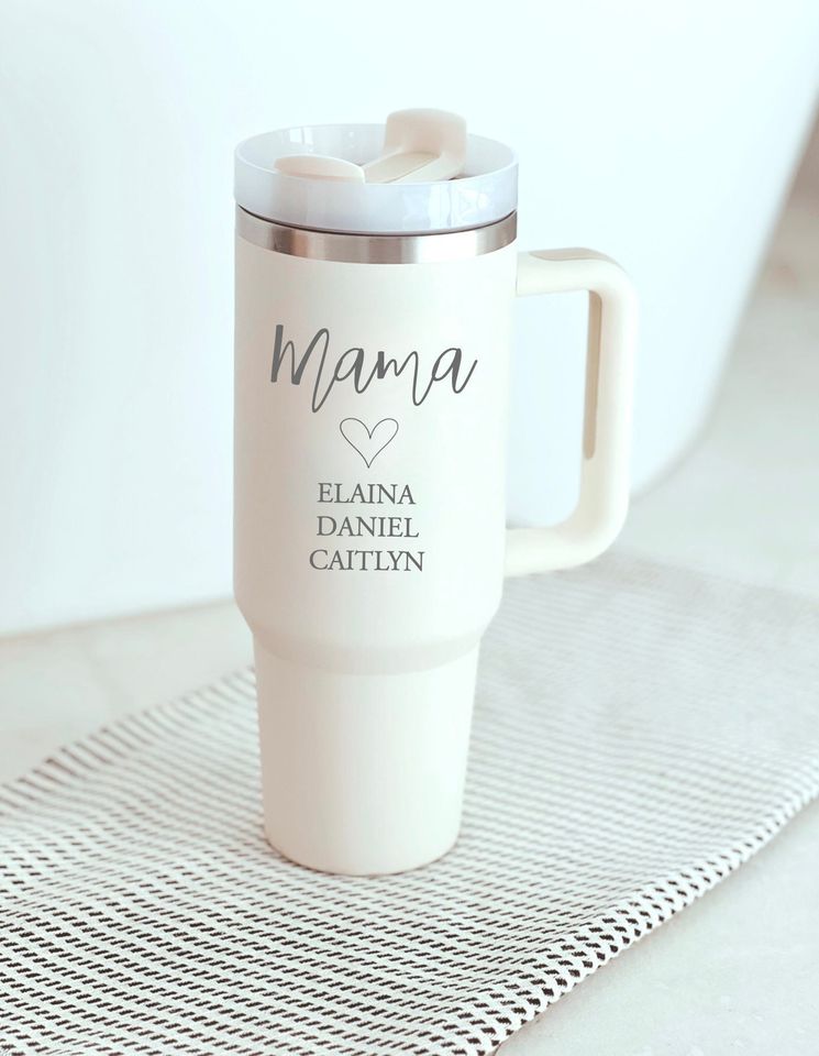 40oz Personalized Mom Tumbler, Mama Tumbler with Kid Names, Mom Gift, New Mom Mama Gift, best selling items for mother's day