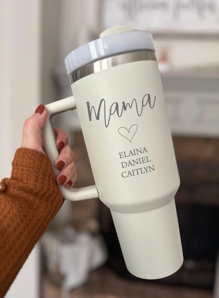 40oz Personalized Mom Tumbler, Mama Tumbler with Kid Names, Mom Gift, New Mom Mama Gift, best selling items for mother's day