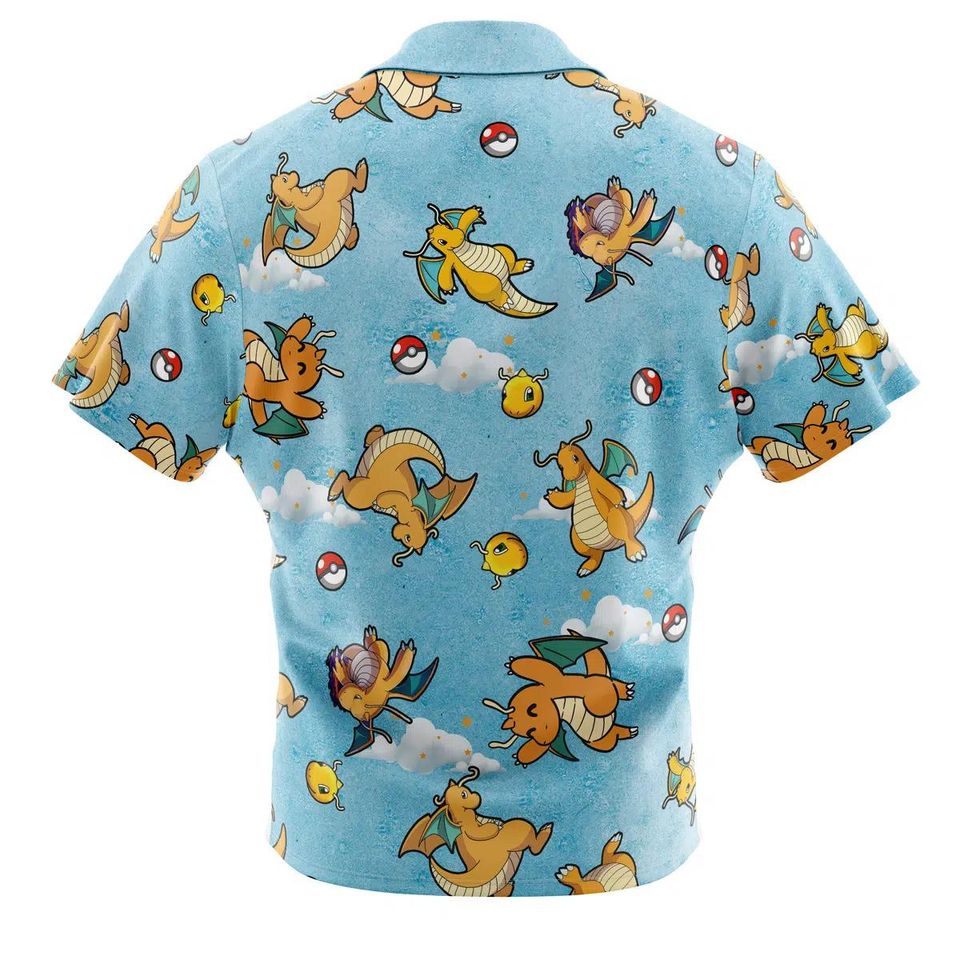 Dragonite Pattern Hawaiian Shirt Unisex Summer Vacation Beach Wear Tropical Button-Up