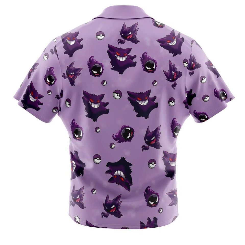 Gengar Pattern PKM Hawaiian Shirt Unisex Tropical Summer Vacation Beachwear