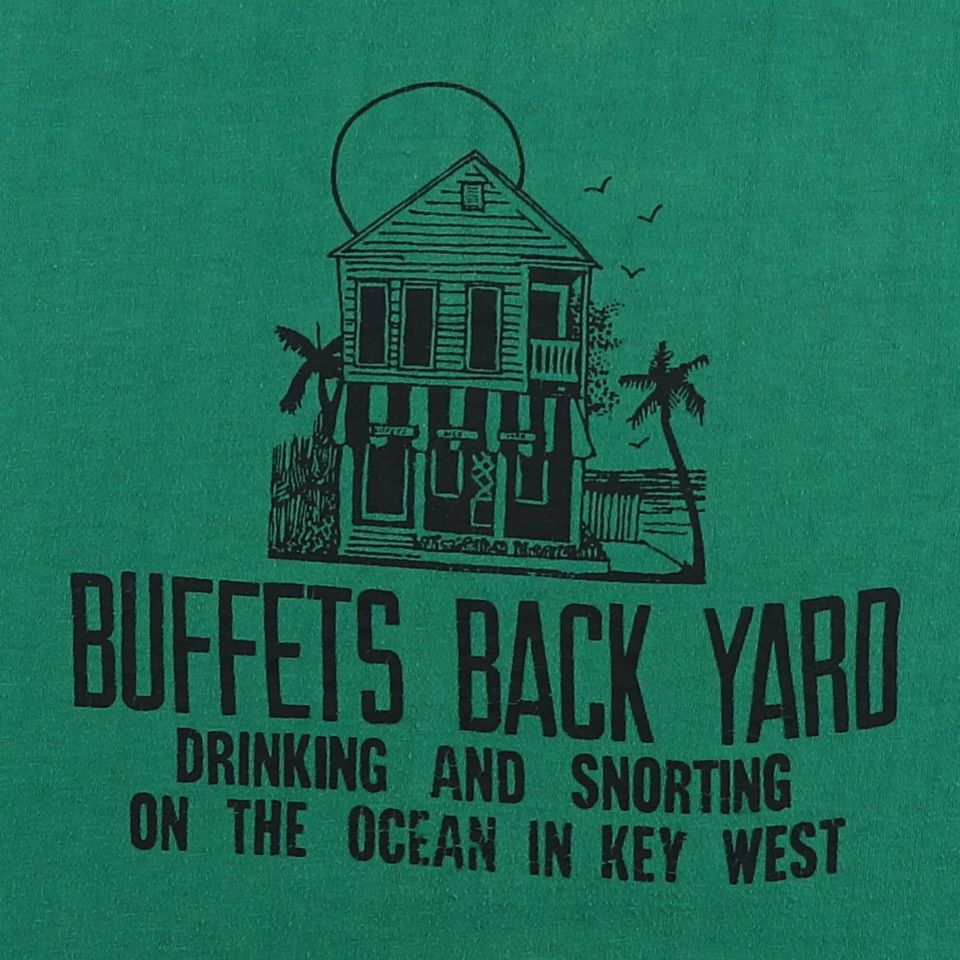 vintage 1970s Jimmy Buffett's Back Yard Drinking And Snorting Key West Shirt