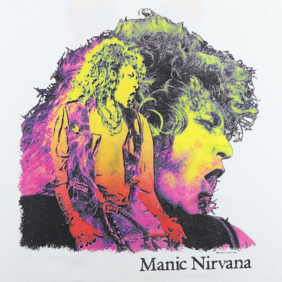 vintage 1990 Robert Plant Manic Nirvana Tour Shirt