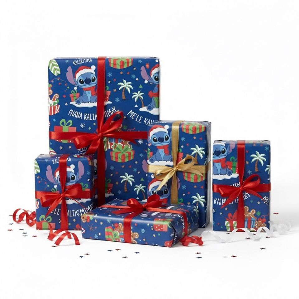 Stitch Christmas Wrapping Paper Digital Print