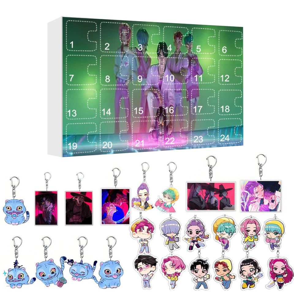 K-Pop Shadow Hunters Acrylic Advent Calendar 2D Ornaments Fantasy Christmas Gift