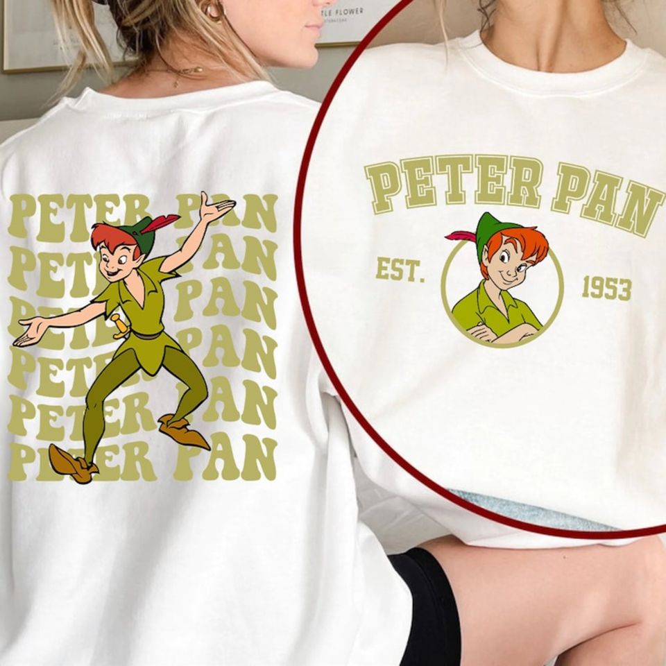 Disney Peter Pan 2 Sided Shirt, Retro Disney Tinker Bell Shirt, Magic Kingdom Shirt