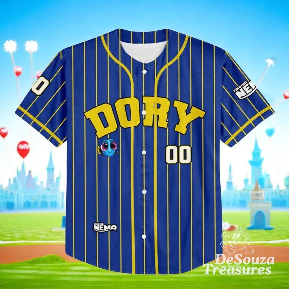 Personalized Finding Nemo Baby Dory Jersey, Custom Disney Baseball Shirt