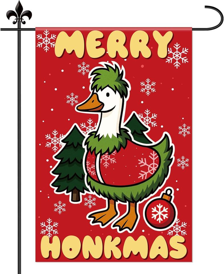 Merry Honkmas Christmas Goose Garden Flag, Seasonal Decor