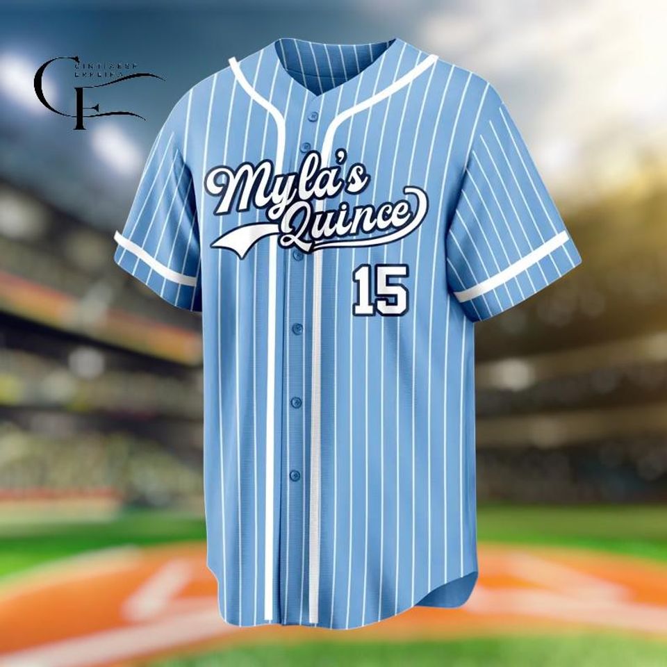 Custom Pinstripe Baseball Jersey, Personalized Team Name & Number, Baseball Couple Gift
