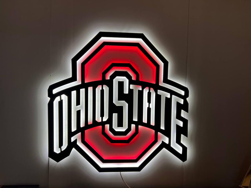 Ohio State Buckeyes LED Metal Wall Sign  Ultimate Game Room & Fan Decor