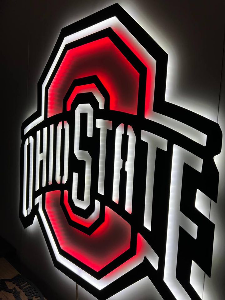 Ohio State Buckeyes LED Metal Wall Sign  Ultimate Game Room & Fan Decor