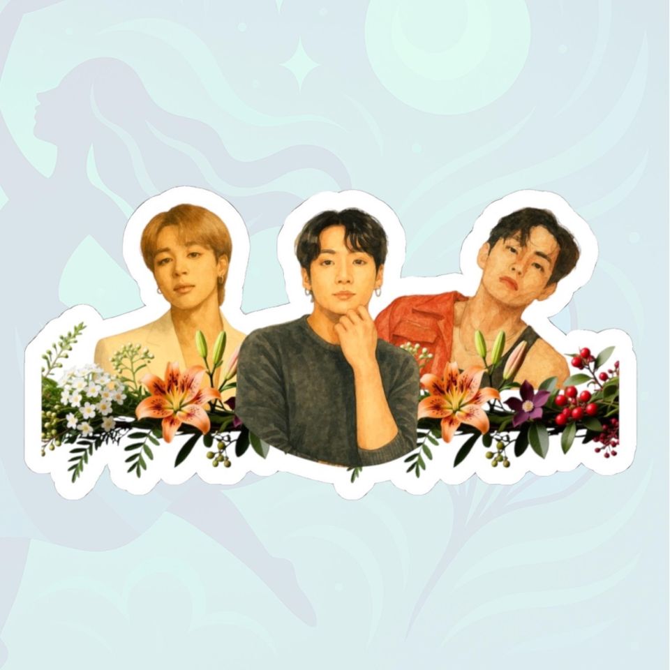 BTS Maknae Line Floral Die-Cut Sticker