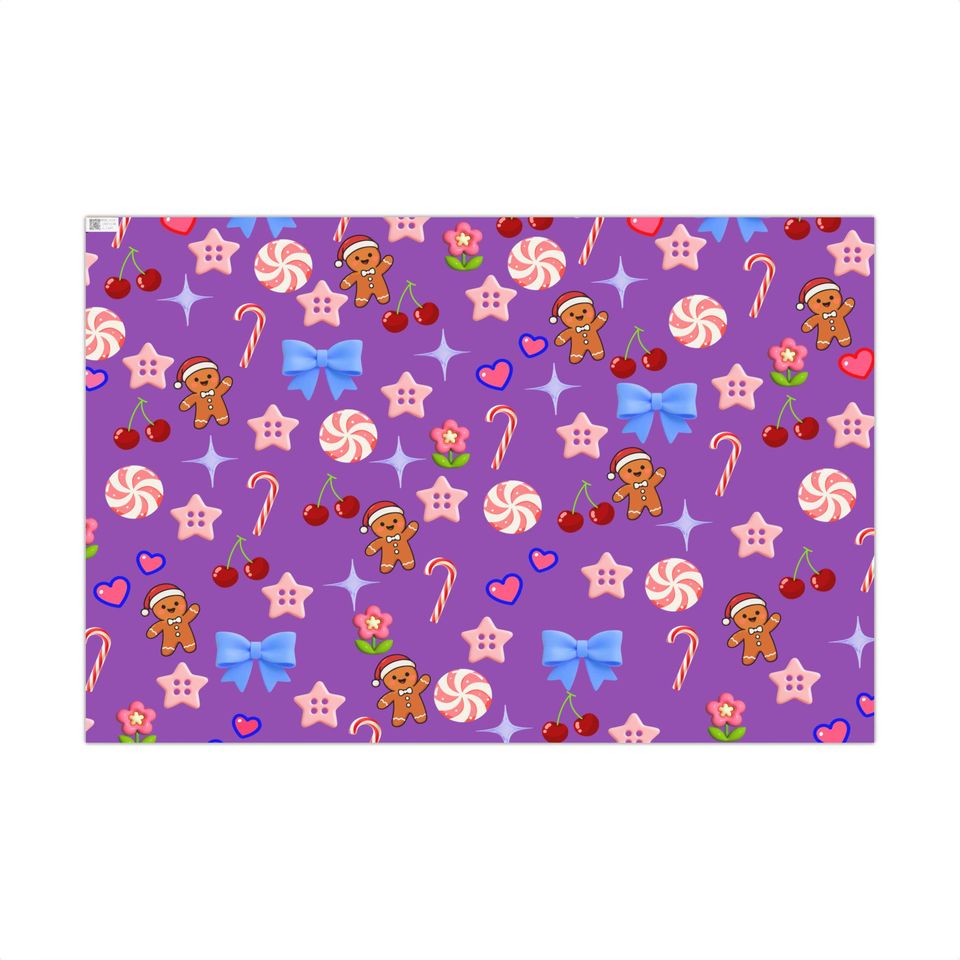 Gingerbread Candy Gift Wrap | Playful Holiday Paper