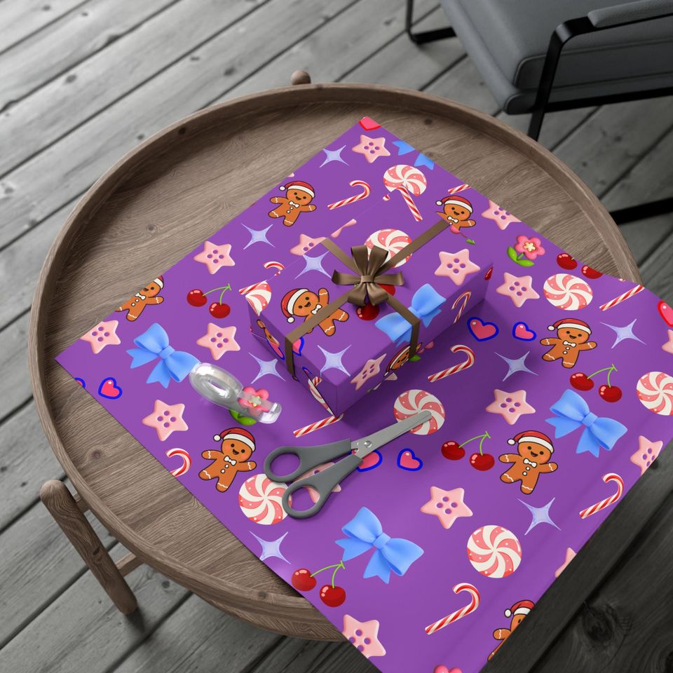 Gingerbread Candy Gift Wrap | Playful Holiday Paper