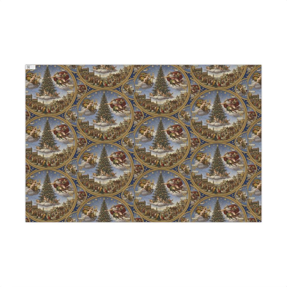 Renaissance Christmas Wrapping Paper | Vintage Christmas