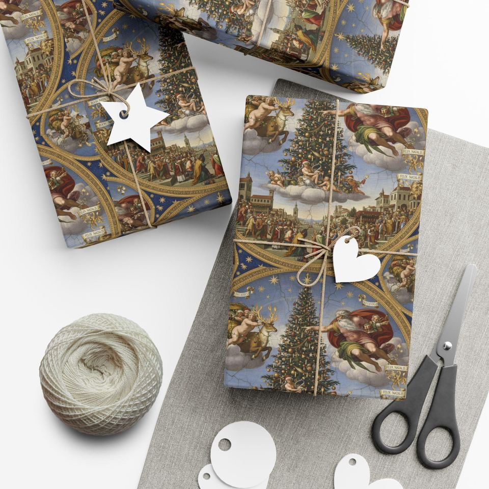 Renaissance Christmas Wrapping Paper | Vintage Christmas