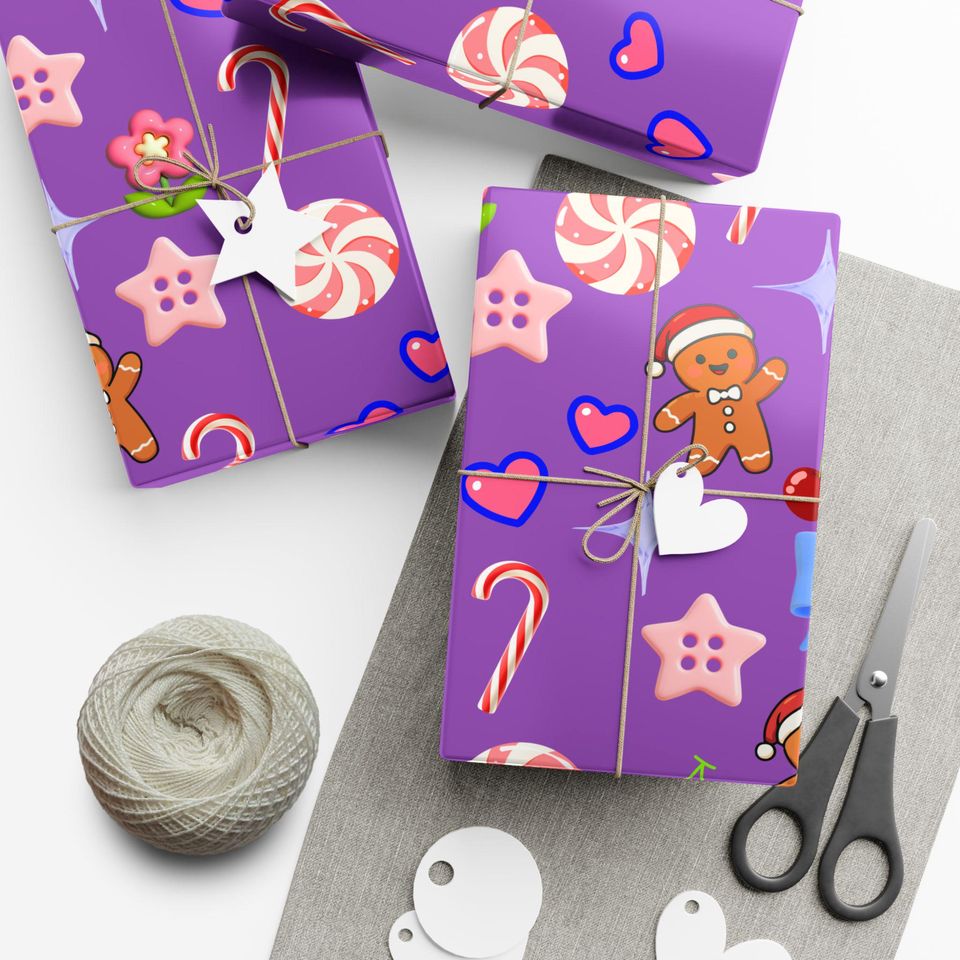 Gingerbread Candy Gift Wrap | Playful Holiday Paper