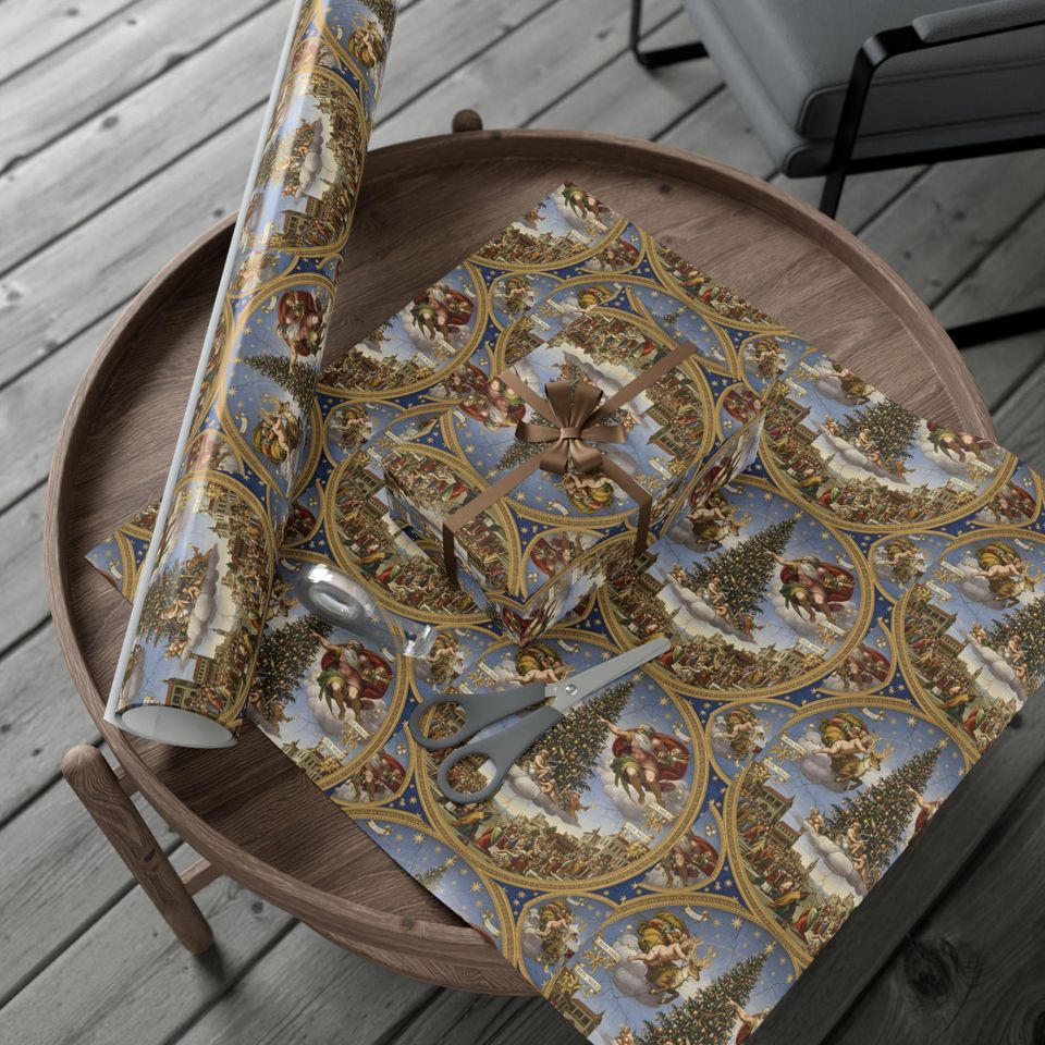 Renaissance Christmas Wrapping Paper | Vintage Christmas