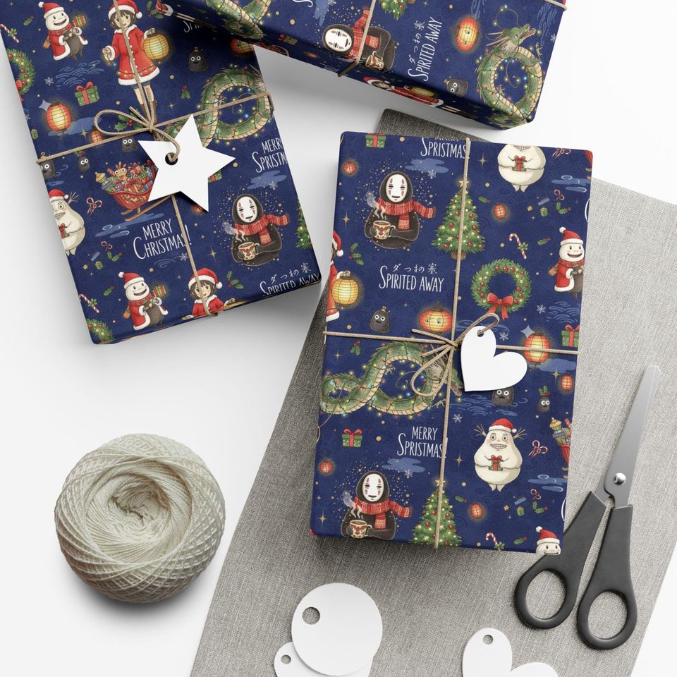 Spirited Away  Anime Wrapping paper | Studio Ghibli Christmas