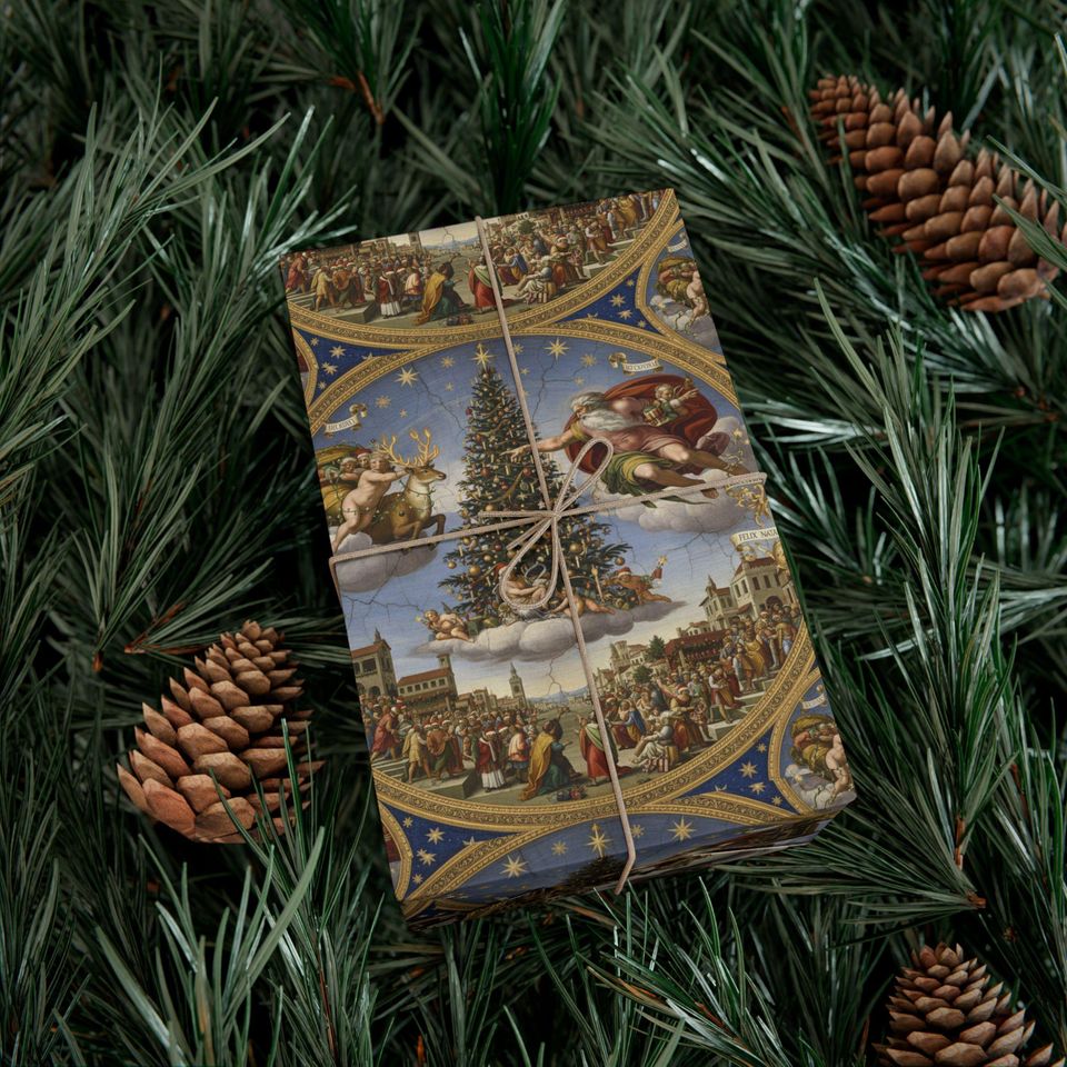 Renaissance Christmas Wrapping Paper | Vintage Christmas