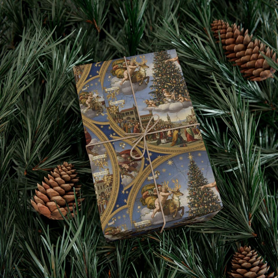 Renaissance Christmas Wrapping Paper | Vintage Christmas