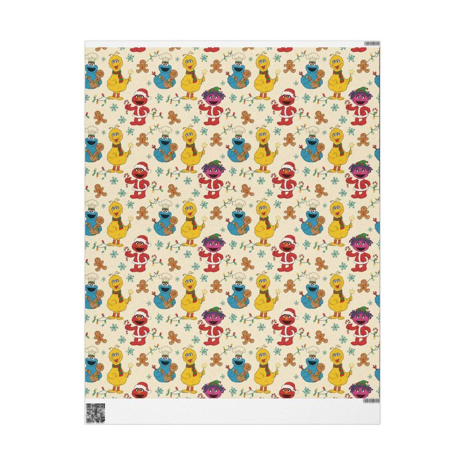 Sesame Street Christmas Wrapping Paper, Nostalgic Holiday Pattern