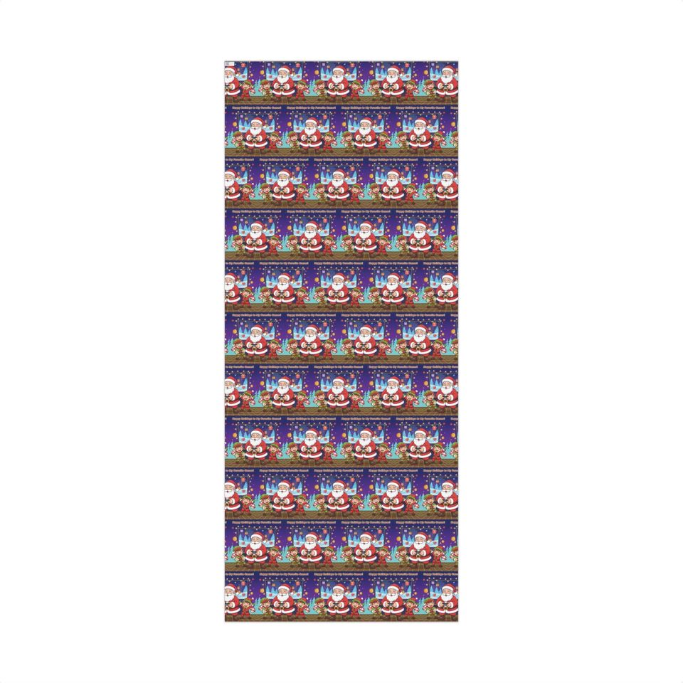 Gaming Santa and Elves Pattern Gift Wrap Papers, Christmas Wrapping Paper