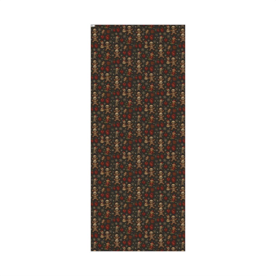 Skeleton Santa Pattern Gift Wrap Paper, Christmas Wrapping Paper