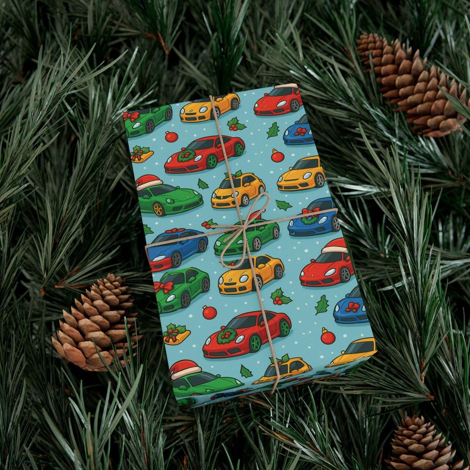 Toy Car Gift Wrap, Kids Birthday Wrapping Paper