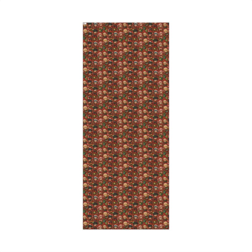 Chibi Christmas Characters Gift Wrap, Holiday Wrapping Sheets