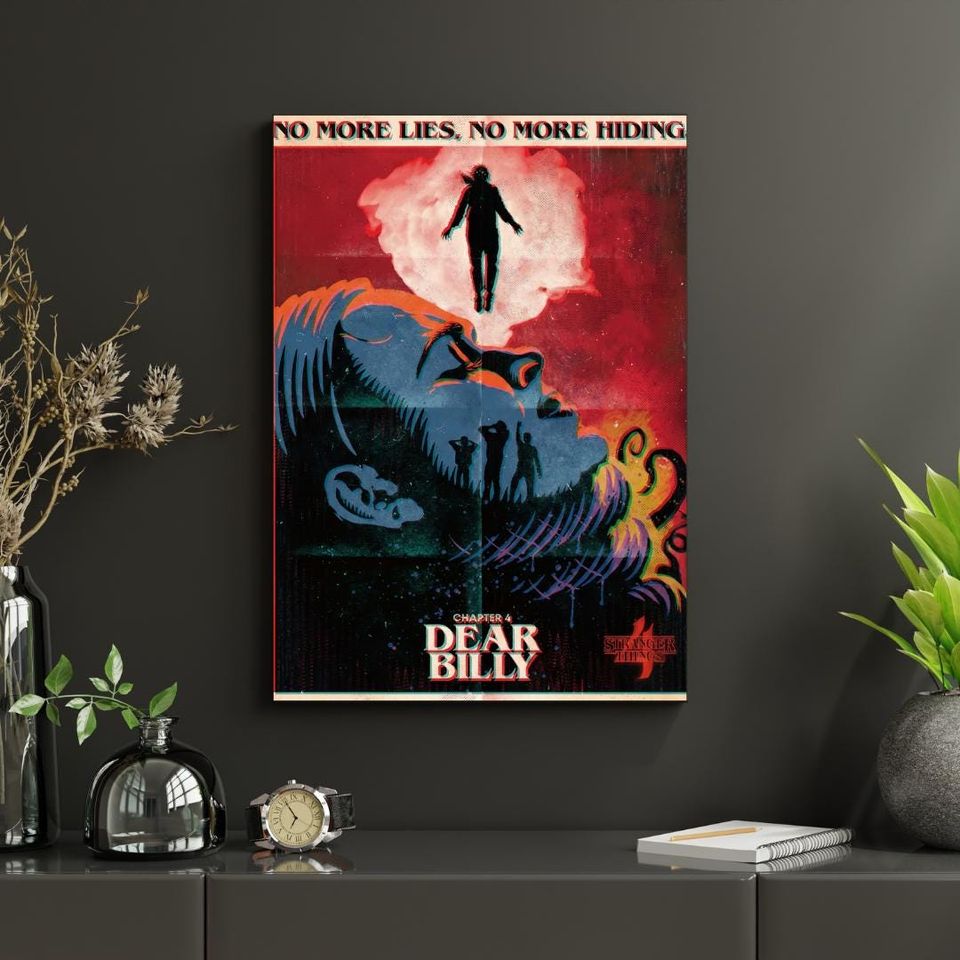 Stranger Things Poster Chapter 4 Retro Wall Print Red Horror Pop Culture Poster