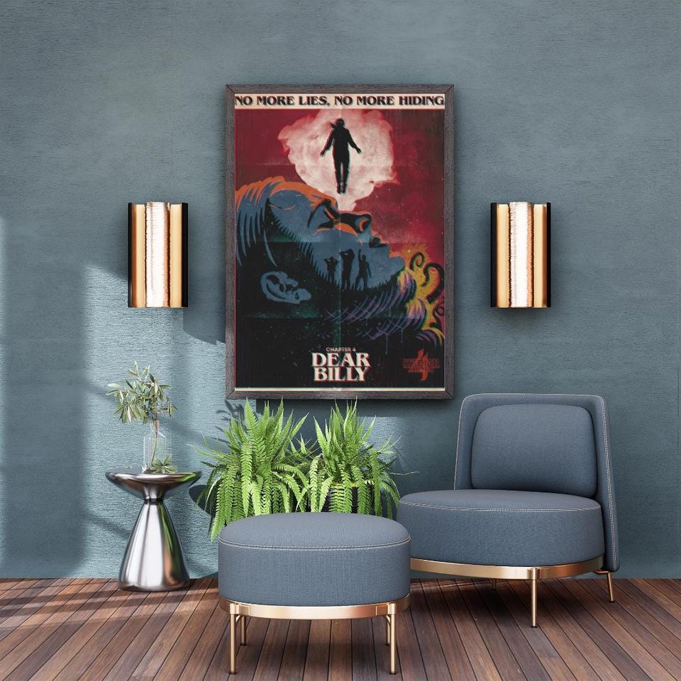 Stranger Things Poster Chapter 4 Retro Wall Print Red Horror Pop Culture Poster