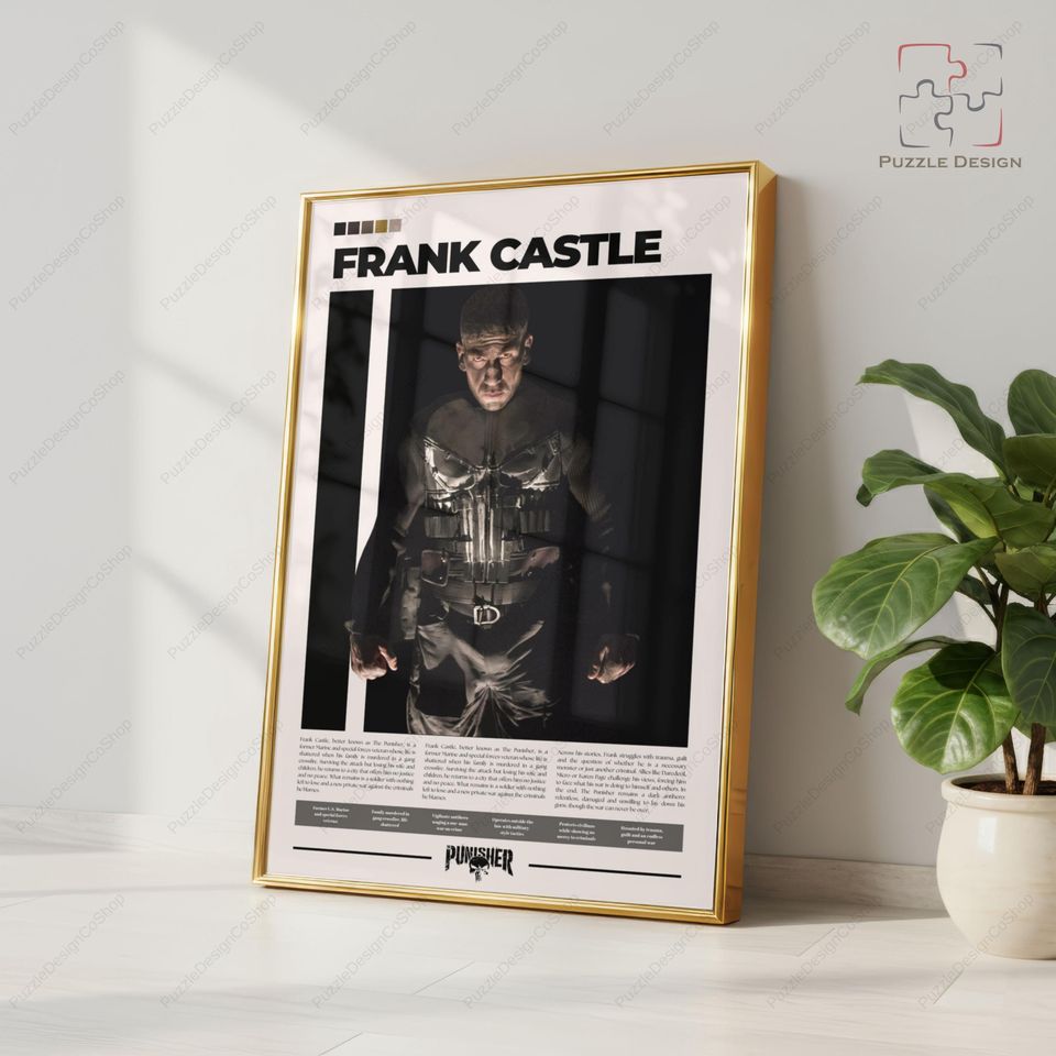 Frank Castle Poster | The Punisher | Marvel Character Poster | Jon Bernthal
