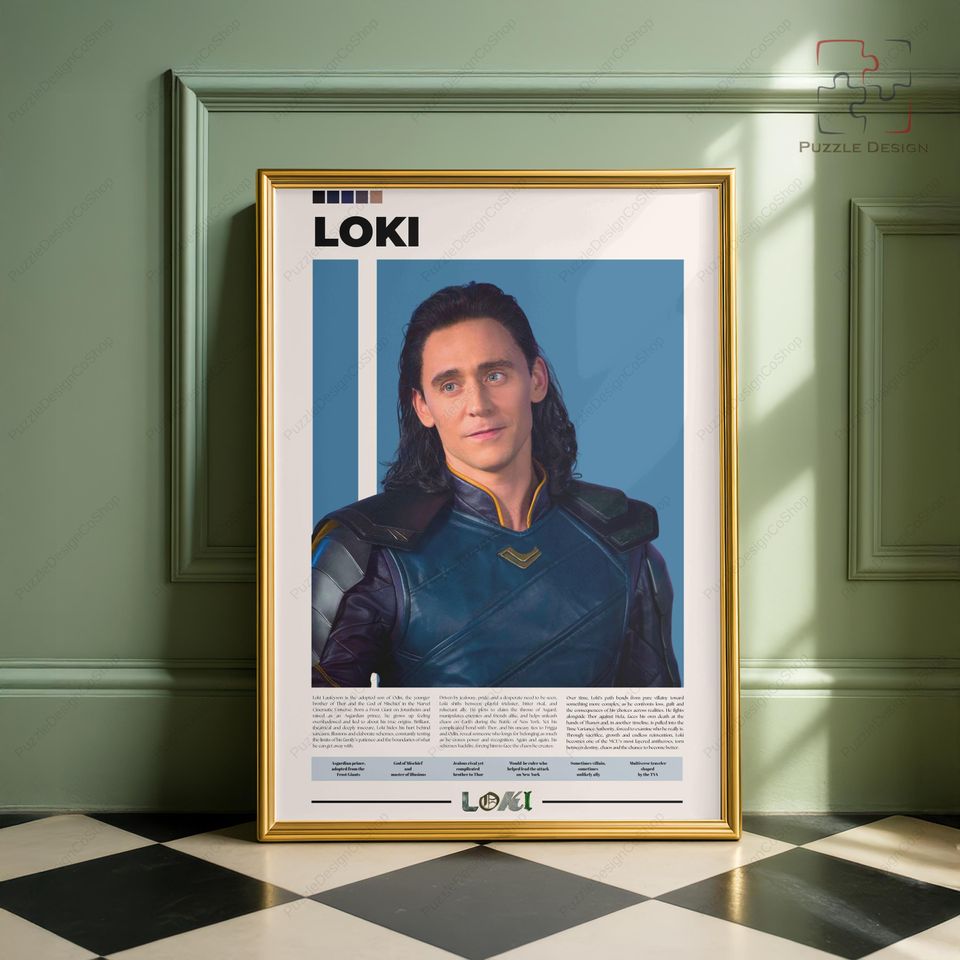 Loki Poster | Marvel Poster | God of Mischief | Tom Hiddleston | Character Poster