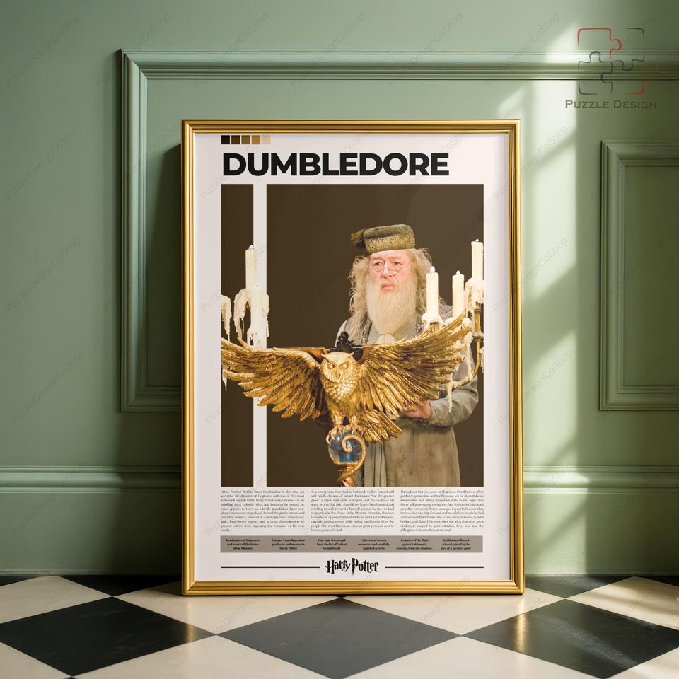 Dumbledore Poster Harry Potter Michael Gambon Vertical Poster Character Wall Art