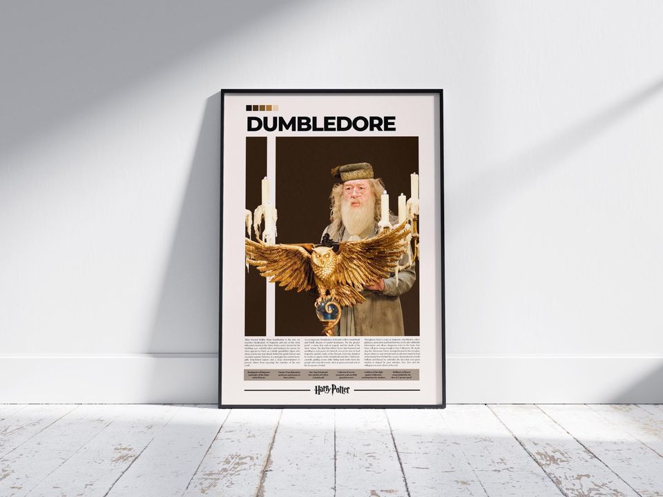Dumbledore Poster Harry Potter Michael Gambon Vertical Poster Character Wall Art