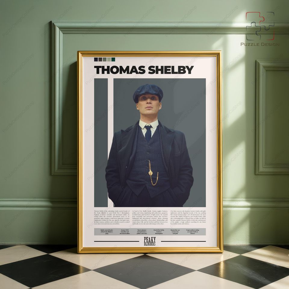 Thomas Shelby Poster | Peaky Blinders Character Poster | Cillian Murphy | Premium Matte Vertical Poster