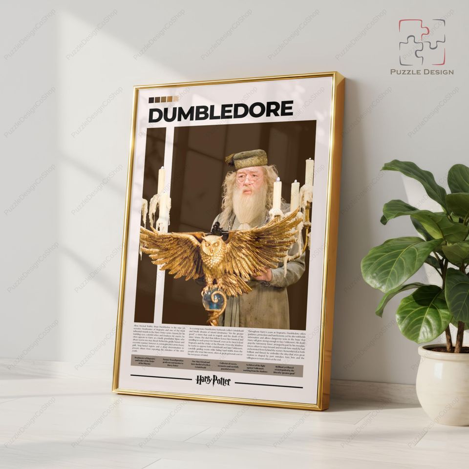 Dumbledore Poster Harry Potter Michael Gambon Vertical Poster Character Wall Art